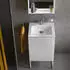 KEUCO X-Line Unterschrank für Waschtisch 1 Tür Anschlag links 46 x 60,5 x 38 cm Weiß/Weiß Matt (3312231)