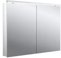 Emco flat 2 Classic LED-Lichtspiegelschrank 100 cm, mit LED-Aufsatzleuchte, 2 T&uuml;ren,