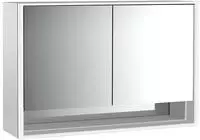 Emco loft LED-Lichtspiegelschrank 120 cm, 2 T&uuml;ren und Unterfach, Aufputzmodell,