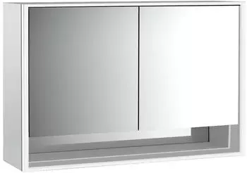 emco loft LED-Lichtspiegelschrank 120 cm, 2 Türen und Unterfach, Aufputzmodell (979805218)
