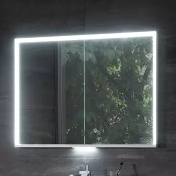 KEUCO Royal Lumos Unterputz-Spiegelschrank 100 x 73,5 cm mit LED-Beleuchtung, 2 T&uuml;ren silber eloxiert (14334172301)