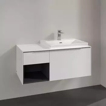 Villeroy & Boch Subway 3.0 100,1cm 2 Auszüge + Regal links Griffe glänzend ohne LED-Licht (C57100VE)