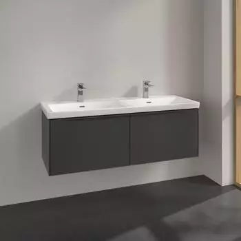 Villeroy & Boch Subway 3.0 127,2cm 2 Ausz&uuml;ge Griffe monochrom, ohne LED-Licht, f&uuml;r Doppel-Waschtisch (C56702VR)