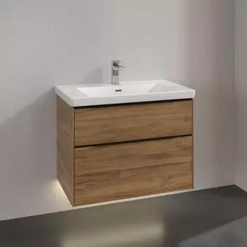 Villeroy & Boch Subway 3.0 77,2cm 2 Ausz&uuml;ge Griffe volcano black mit LED-Licht (C574L1RH)