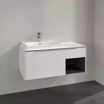 Villeroy & Boch Subway 3.0 100,1cm 2 Auszüge + Regal rechts, Griffe glänzend ohne LED-Licht (C57200VE)