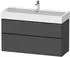 Duravit D-Neo 118,4x62,5cm 2 Auszüge Griff diamantschwarz (DE43750BD490000)