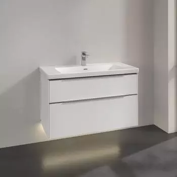 Villeroy & Boch Subway 3.0 97,3cm 2 Ausz&uuml;ge Griffe gl&auml;nzend mit LED-Licht (C570L0VE)