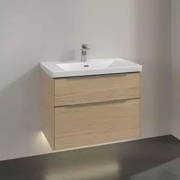 Villeroy & Boch Subway 3.0 77,2cm 2 Ausz&uuml;ge Griffe gl&auml;nzend mit LED-Licht (C574L0VJ)