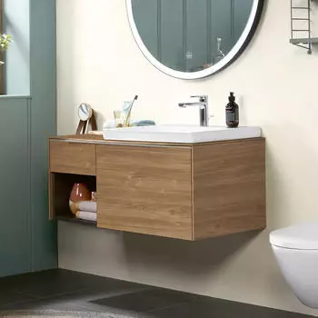 Villeroy & Boch Subway 3.0 100,1cm 2 Ausz&uuml;ge + Regal links Griffe gl&auml;nzend ohne LED-Licht (C57100RH)