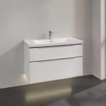 Villeroy & Boch Subway 3.0 97,3cm 2 Ausz&uuml;ge Griffe gl&auml;nzend mit LED-Licht (C570L0VF)