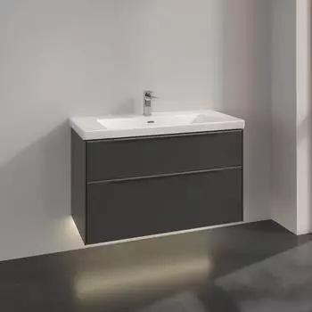 Villeroy & Boch Subway 3.0 97,3cm 2 Ausz&uuml;ge Griffe gl&auml;nzend mit LED-Licht (C570L0VR)