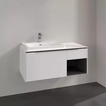 Villeroy & Boch Subway 3.0 100,1cm 2 Ausz&uuml;ge + Regal rechts, Griffe volcano black ohne LED-Licht (C57201VF)