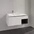 Villeroy & Boch Subway 3.0 100,1cm 2 Auszüge + Regal rechts, Griffe volcano black ohne LED-Licht (C57201VF)