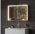 KEUCO Royal Lumos Aufputz-Spiegelschrank 90 x 73,5 cm mit Spiegelheizung, LED-Beleuchtung, 2 Türen silber-eloxiert/verspiegelt (14303171304)
