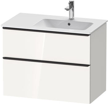 Duravit D-Neo f&uuml;r Becken rechts 81x62,5cm 2 Ausz&uuml;ge Griff diamantschwarz (DE43670BD220000)