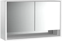 Emco loft LED-Lichtspiegelschrank 130 cm, 2 T&uuml;ren mit Unterfach, Aufputzmodell,