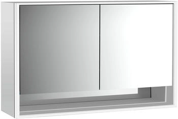 emco loft LED-Lichtspiegelschrank 130 cm, 2 Türen mit Unterfach, Aufputzmodell (979805220)