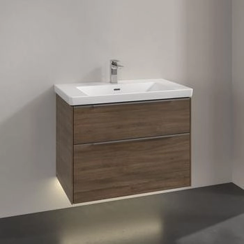Villeroy & Boch Subway 3.0 77,2cm 2 Auszüge Griffe glänzend mit LED-Licht (C574L0VH)