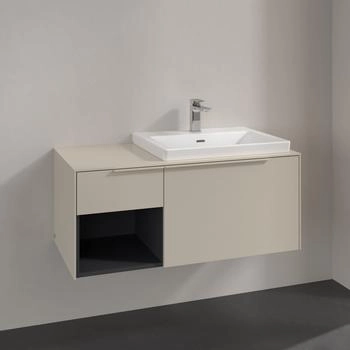 Villeroy & Boch Subway 3.0 100,1cm 2 Ausz&uuml;ge + Regal links Griffe monochrom, ohne LED-Licht (C57102VN)
