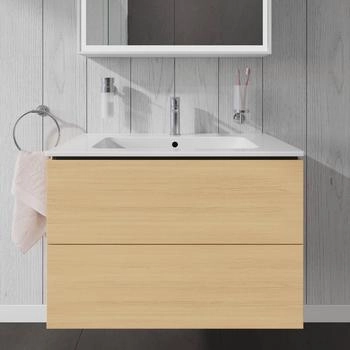 Duravit L-Cube wandh&auml;ngend mit 2 Ausz&uuml;gen 82x48,1cm Becken mittig (LC624103030)