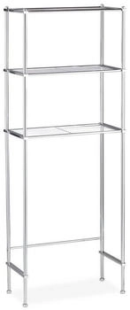Relaxdays Waschmaschinenregal mit 3 Ablagen Chrom 162x63x30 cm silber