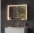 KEUCO Royal Lumos Aufputz-Spiegelschrank 105 x 73,5 cm mit Spiegelheizung, LED-Beleuchtung, 2 Türen silber-eloxiert/verspiegelt (14308171304)
