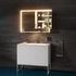KEUCO Royal Lumos Aufputz-Spiegelschrank 105 x 73,5 cm mit Spiegelheizung, LED-Beleuchtung, 2 Türen silber-eloxiert/verspiegelt (14308171304)