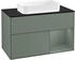Villeroy & Boch Finion Waschtischunterschrank F252GMGM 100x60,3cm, Abdeckplatte black matt, Regal rechts Olive Matt Lacquer, Olive Matt Lacquer