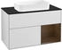 Villeroy & Boch Finion Waschtischunterschrank F252GNMT 100x60,3cm, Abdeckplatte black matt, Regal rechts Walnut veneer, White matt lacquer