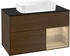 Villeroy & Boch Finion Waschtischunterschrank F252PCGN 100x60,3cm, Abdeckplatte black matt, Regal rechts Oak Veneer, Walnut veneer