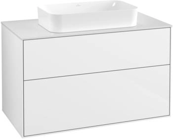 Villeroy & Boch Finion Waschtischunterschrank G64100GF 100x60,3x50,1mm, Wandbeleuchtung, Glass White Matt, Glossy white lacquer