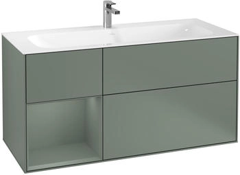 Villeroy & Boch Finion Waschtischunterschrank G060GMGM 119,6x59,1cm, Emotion, Regal links Olive Matt Lacquer, Olive Matt Lacquer