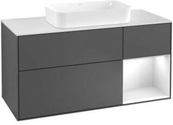Villeroy & Boch Finion Waschtischunterschrank G711HBPC 120x60,3x50,1cm, Regal rechts Peony, Oak Veneer