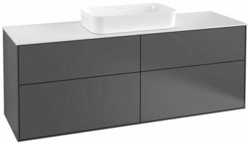 Villeroy & Boch Finion Waschtischunterschrank G73100GF 160x60,3x50,1cm, Glass White Matt, Glossy white lacquer