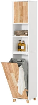 SoBuy Hochschrank, Weiß, Holz, 31x170x32 cm (800000495485)