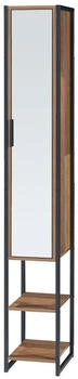 en.casa Hochschrank, Walnuss, Metall, 24x160x30 cm (800000717562)