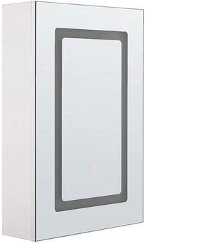 Beliani Badschrank Weiß, Silber, Holz, 40x60x12 cm (800000547644)