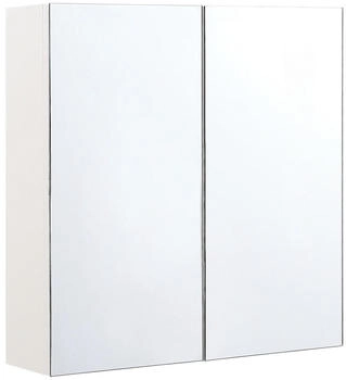 Beliani Badschrank Weiß, Silber, Holz, 60x60x14 cm (800000547656)