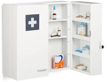 Relaxdays Medizinschrank, Wei&szlig;, Metall, 53x53x21.5 cm (800000533593)