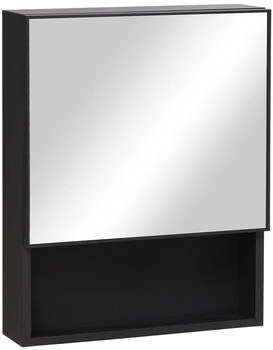 kleankin Spiegelschrank, Schwarz, Glas, 13.5x58x46 cm (800000767799)