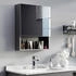 kleankin Spiegelschrank, Schwarz, Glas, 13.5x58x46 cm (800000767799)