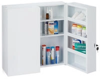 Medizinschrank Xxl, 2-t&uuml;riger Medikamentenschrank, Stahl, 11 F&auml;cher, Abschlie&szlig;bar,