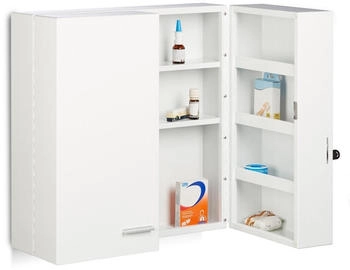 Relaxdays Medikamentenschrank, Wei&szlig;, Metall, 53x53x20 cm (800000533606)