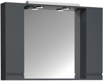 Mid.you Spiegelschrank, Anthrazit, 4 F&auml;cher, 100x71x14 cm, erweiterbar (657041821)