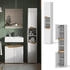 VICCO Badschrank, Weiß, Eiche Artisan, 6 Fächer, Rechteckig, 30x180x35 cm (800000712219)