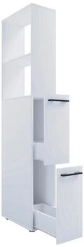 Mid.you Hochschrank, Wei&szlig;, Metall, 1 F&auml;cher, 2 Schubladen, 25x183x50 cm, stehend (657041504)