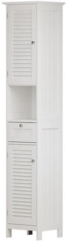VICCO Badschrank, Wei&szlig;, Wei&szlig;, 6 F&auml;cher, 1 Schubladen, Rechteckig, 32x170x30 cm (800000712140)
