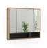 VICCO Badspiegelschrank, Eiche Artisan, Anthrazit, 8 Fächer, Rechteckig, 80x72x20 cm (800000673021)