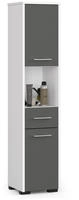 Akord - Badezimmers&auml;ule Fin Wei&szlig; 30 Cm 2 T&uuml;ren Schublade 5 Ebenen Front
