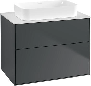 Villeroy & Boch Finion Waschtischunterschrank G63100HG 80x60,3x50,1mm, Wandbeleuchtung, Glass White Matt, Midnight Blue Matt Lacquer